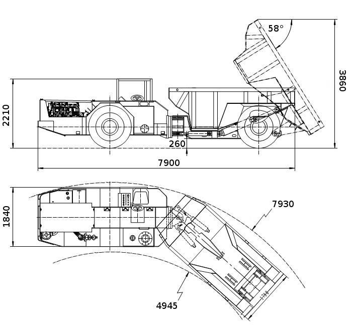 RT-15 Low Profile Dump Truck Diagram 1